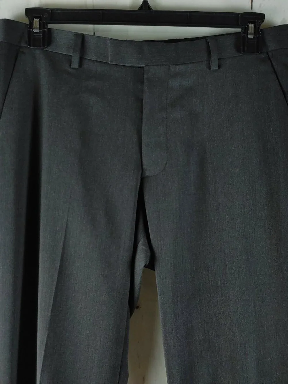 Banana Republic Modern 42S Wool 3 Button Charcoal Gray 2pc Suit 34x36 Flat Front